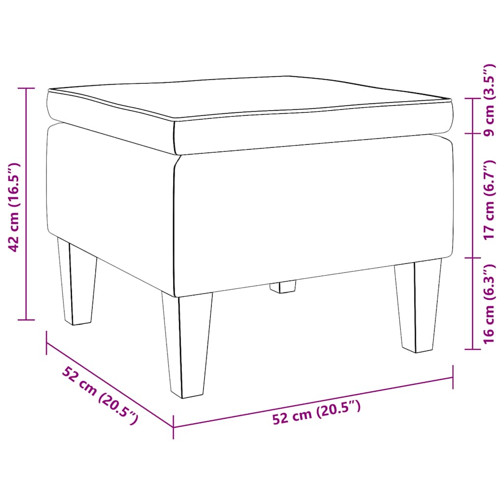 vidaXL Hocker mit Holzbeinen Blau Samt