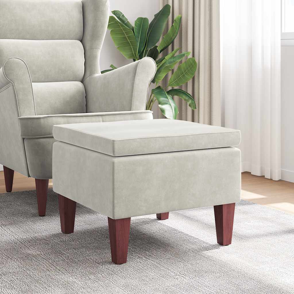 vidaXL Hocker mit Holzbeinen Blau Samt