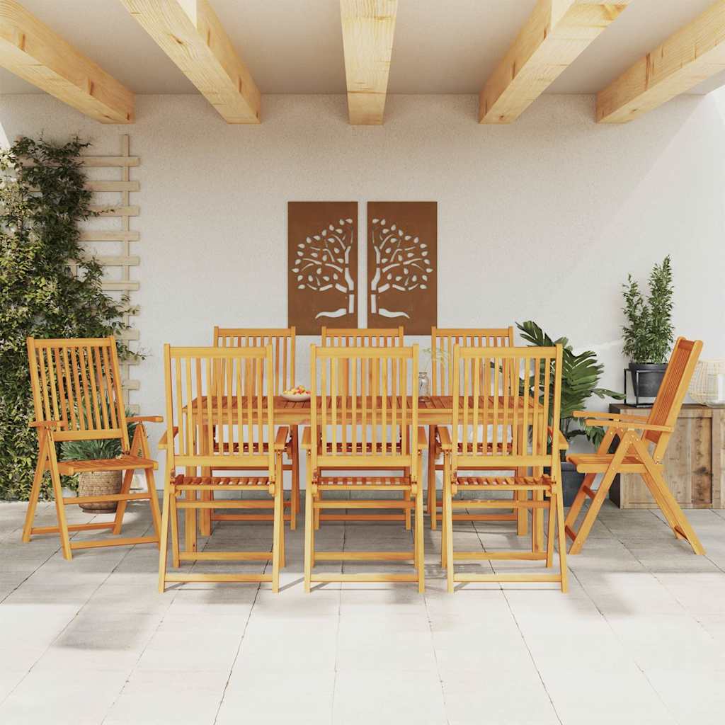 7-tlg. Garten-Essgruppe 180x90x75 cm Massivholz Akazie