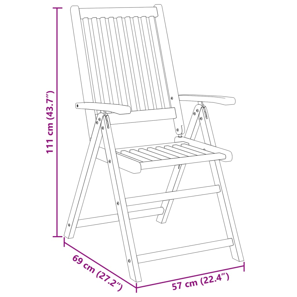 3-tlg. Garten-Essgruppe 85x85x74 cm Massivholz Akazie