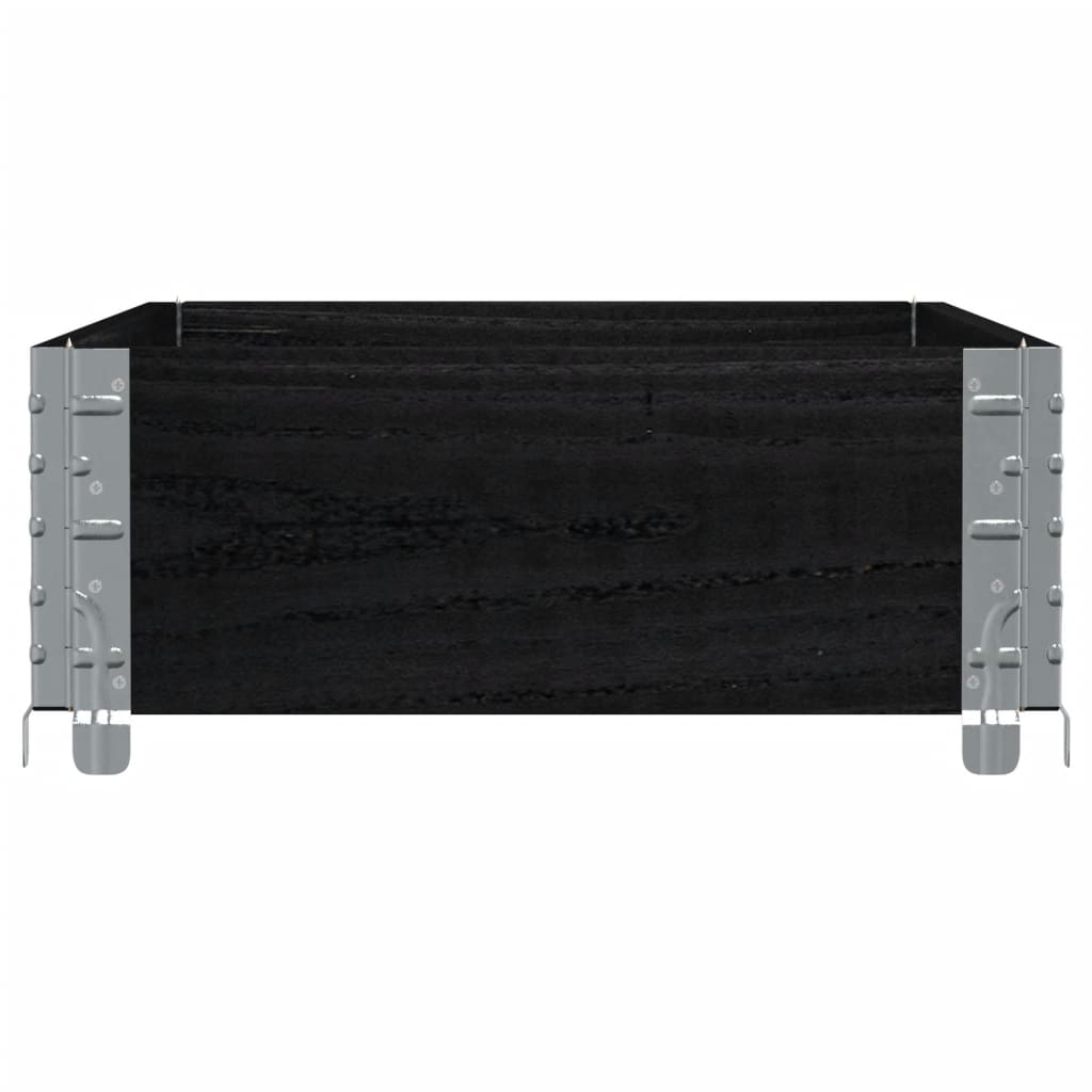 vidaXL Pflanzkasten Schwarz 100x50 cm Massivholz Kiefer
