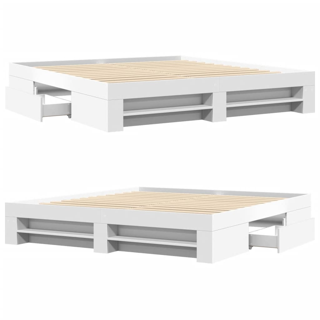 vidaXL Bettgestell Weiß 200x200 cm Holzwerkstoff