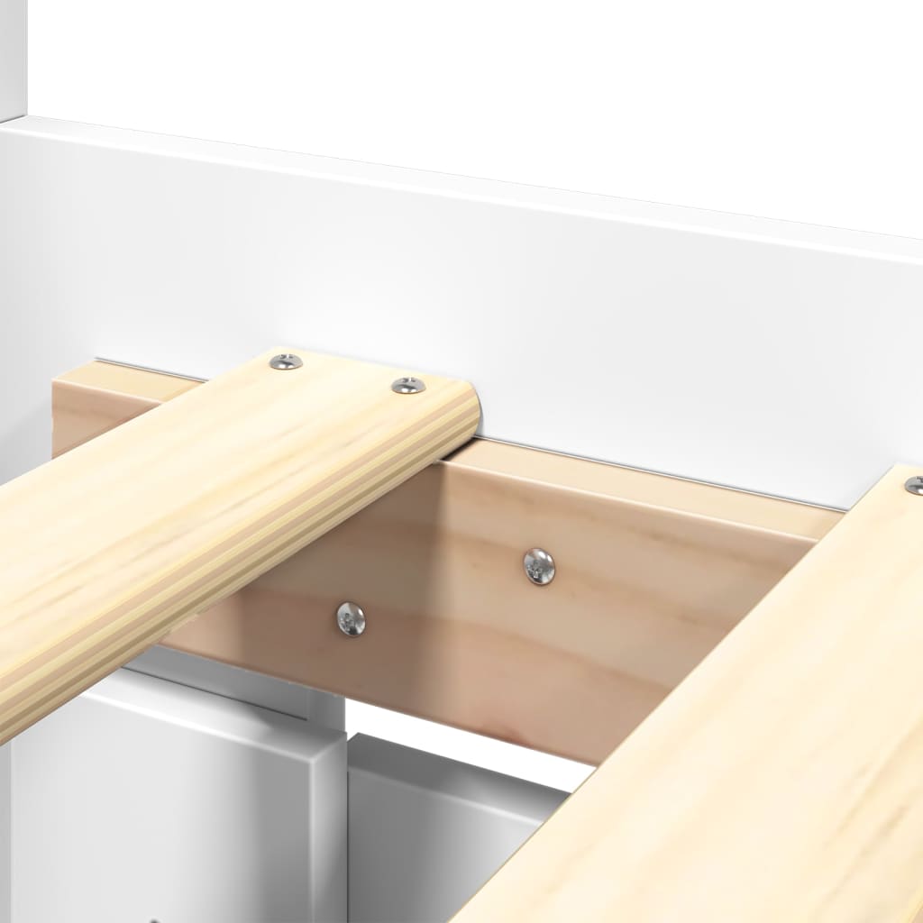 vidaXL Bettgestell mit Kopfteil ohne Matratze Weiß 200x200 cm