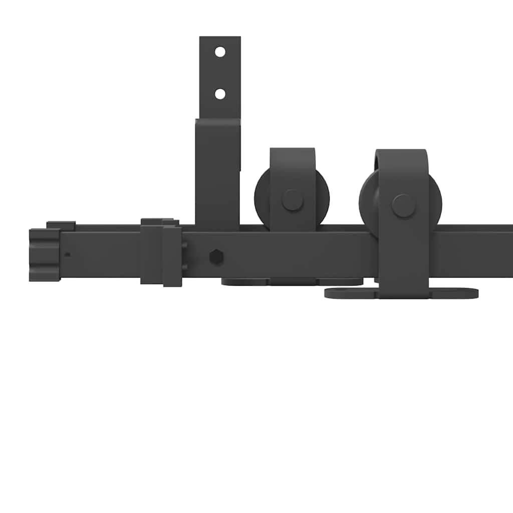 vidaXL Schiebetürbeschlag-Set 183 cm Stahl Schwarz