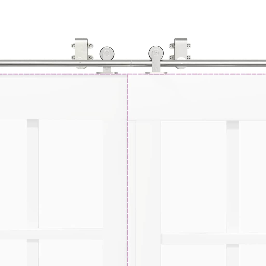 vidaXL Schiebetür-Beschlagsatz 183 cm Edelstahl Silbern