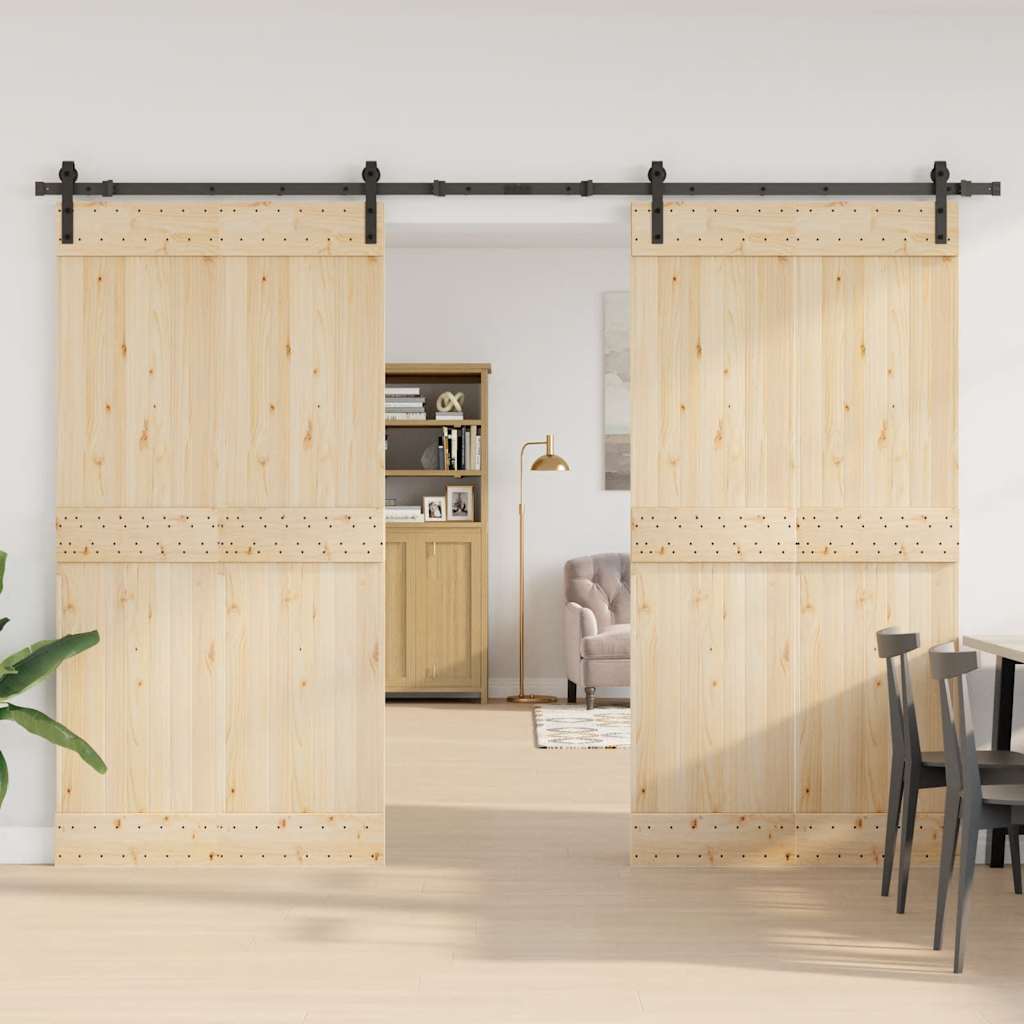 vidaXL Schiebetürbeschlag-Set 305 cm Stahl Schwarz