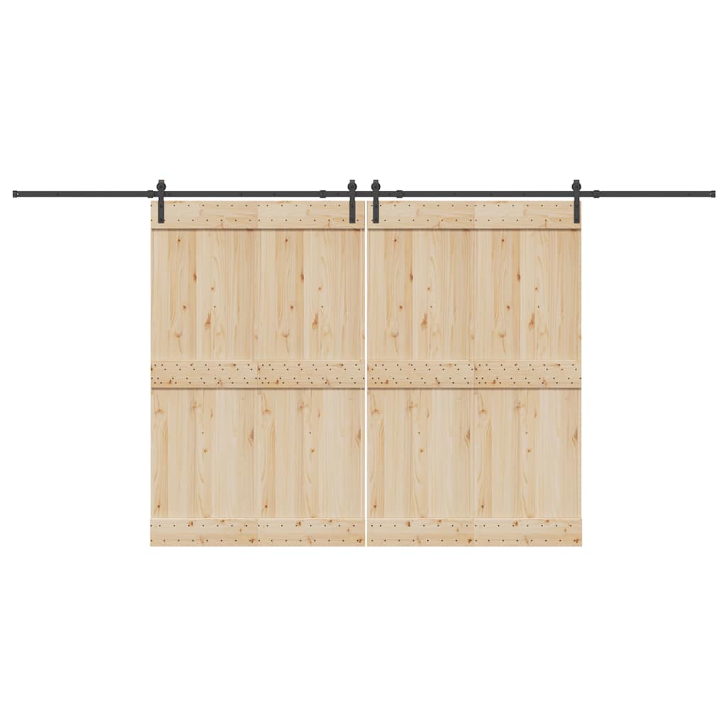 vidaXL Schiebetürbeschlag-Set 305 cm Stahl Schwarz