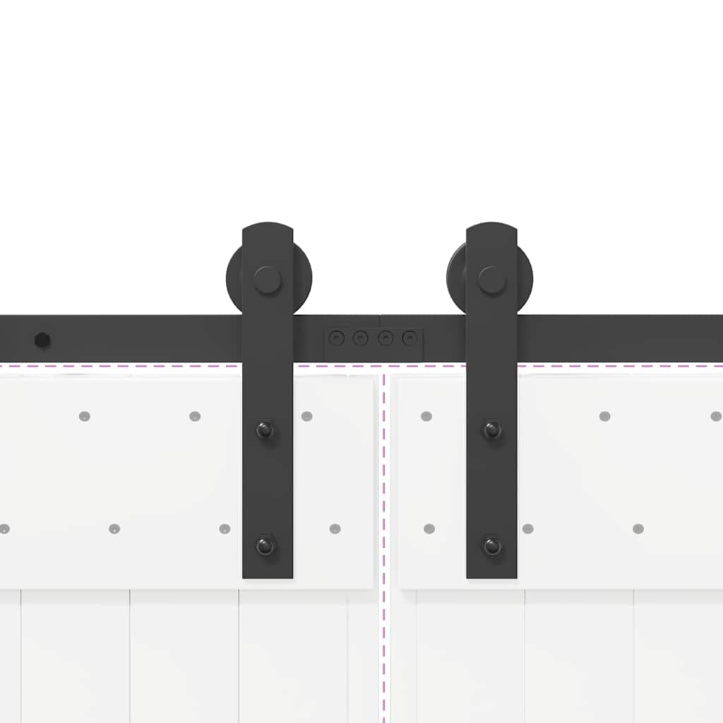 vidaXL Schiebetürbeschlag-Set 366 cm Stahl Schwarz