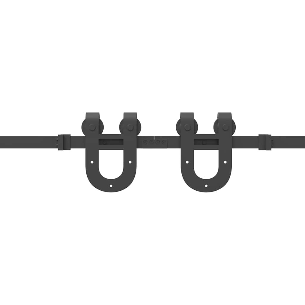 vidaXL Schiebetürbeschlag-Set 366 cm Stahl Schwarz