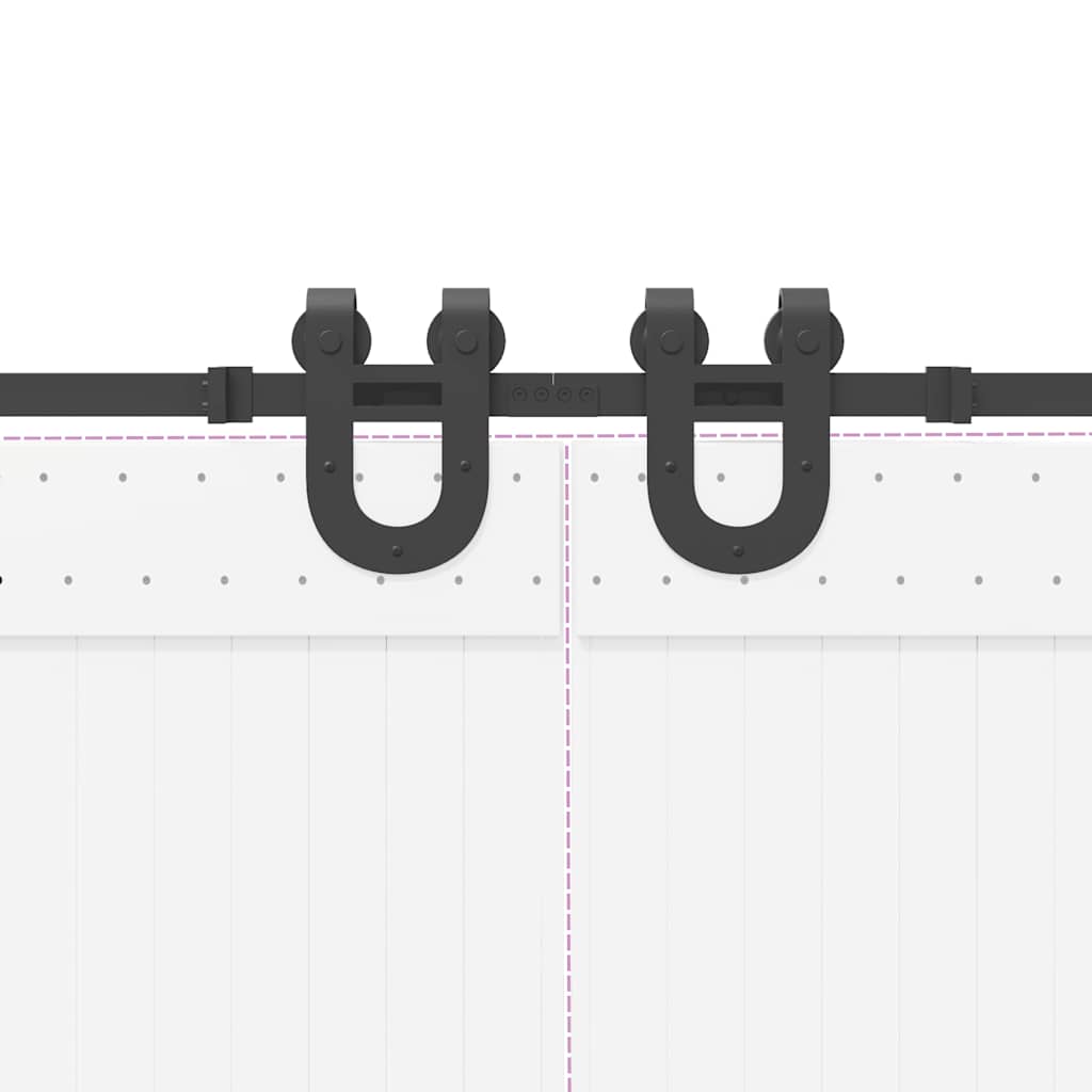 vidaXL Schiebetürbeschlag-Set 366 cm Stahl Schwarz
