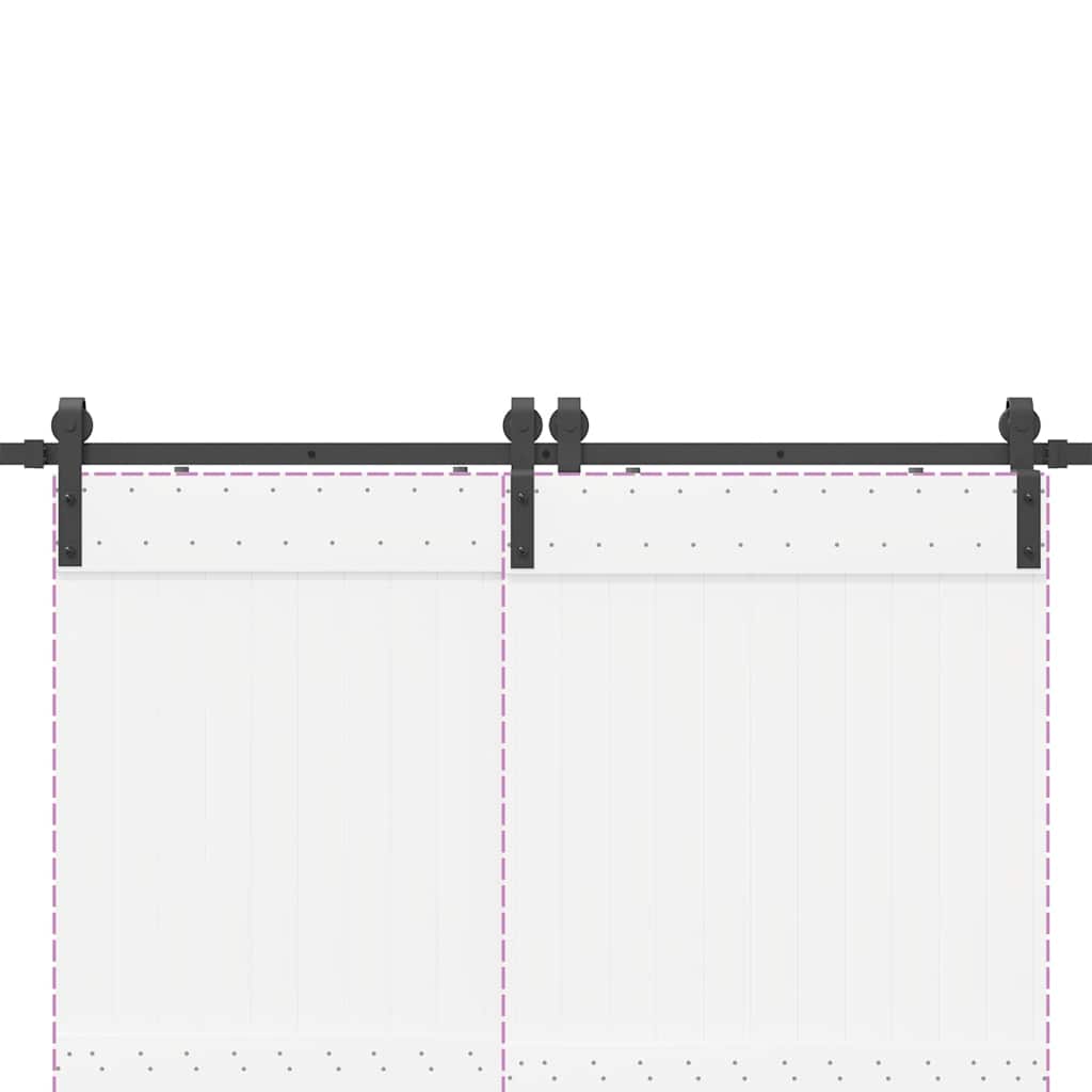 vidaXL Schiebetürbeschlag-Set 366 cm Stahl Schwarz