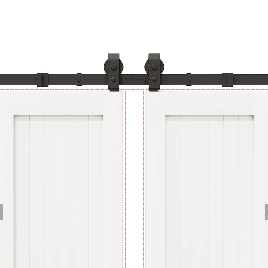 vidaXL Schiebetürbeschlag-Set 366 cm Stahl Schwarz