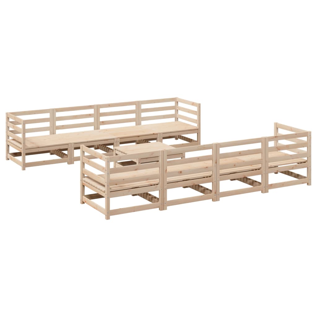 vidaXL 9-tlg. Garten-Sofagarnitur Massivholz Kiefer