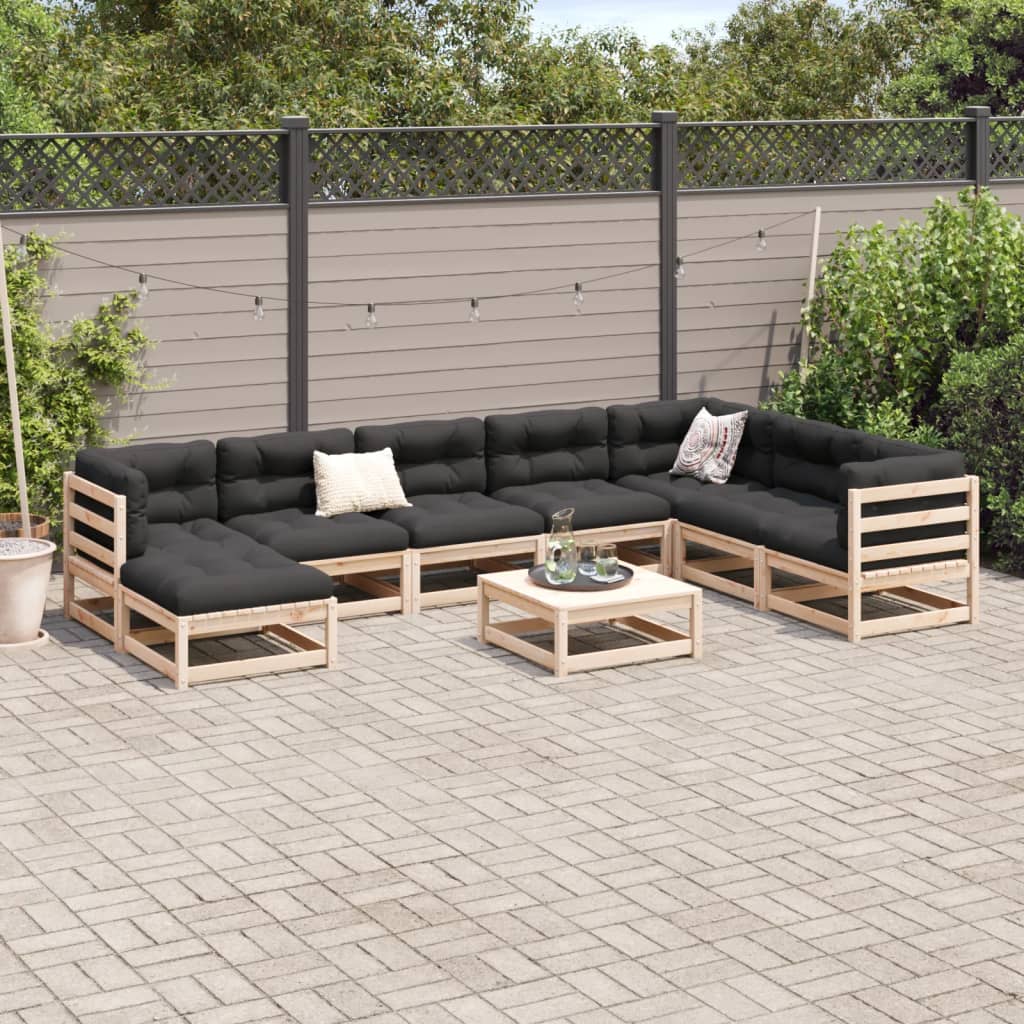 9-tlg. Garten-Sofagarnitur Massivholz Kiefer