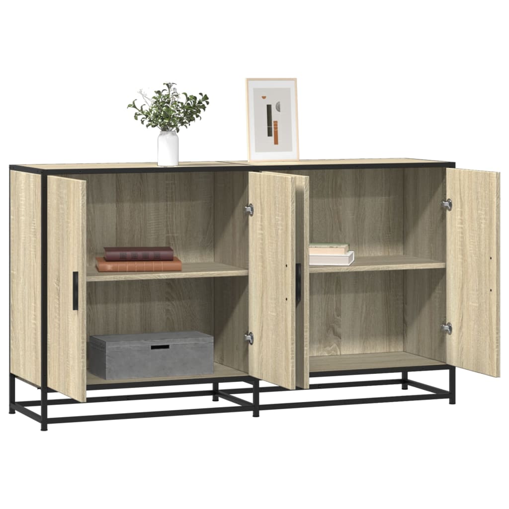 vidaXL Sideboard Schwarz 134x35x76 cm Holzwerkstoff