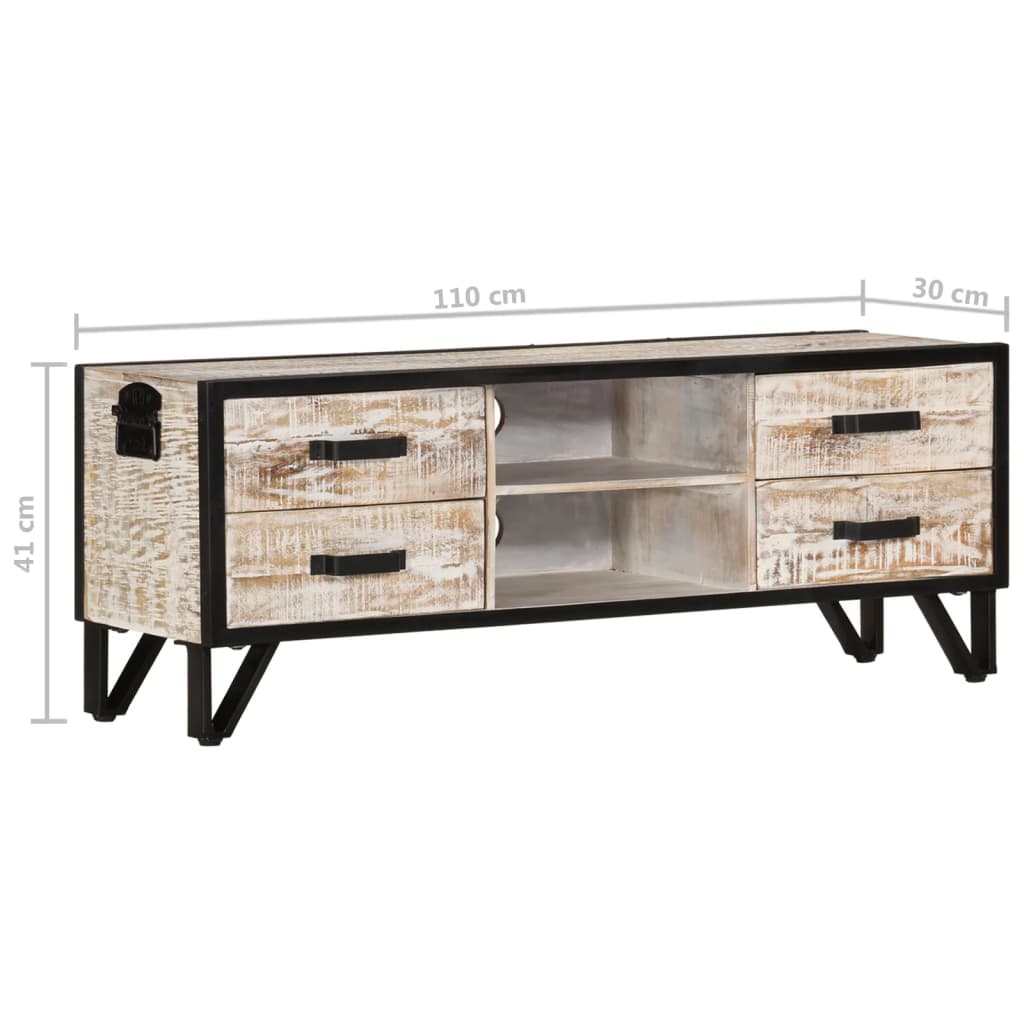 vidaXL TV-Schrank 110x30x41 cm Massivholz Akazie