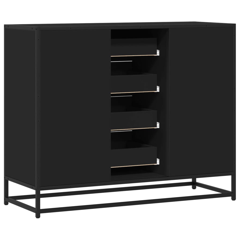 vidaXL Sideboard Schwarz 92x35x76 cm Holzwerkstoff