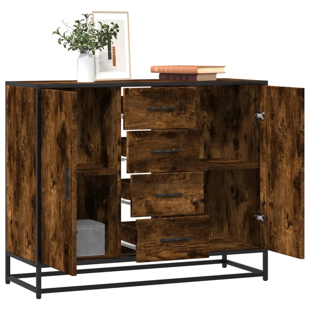 vidaXL Sideboard Schwarz 92x35x76 cm Holzwerkstoff