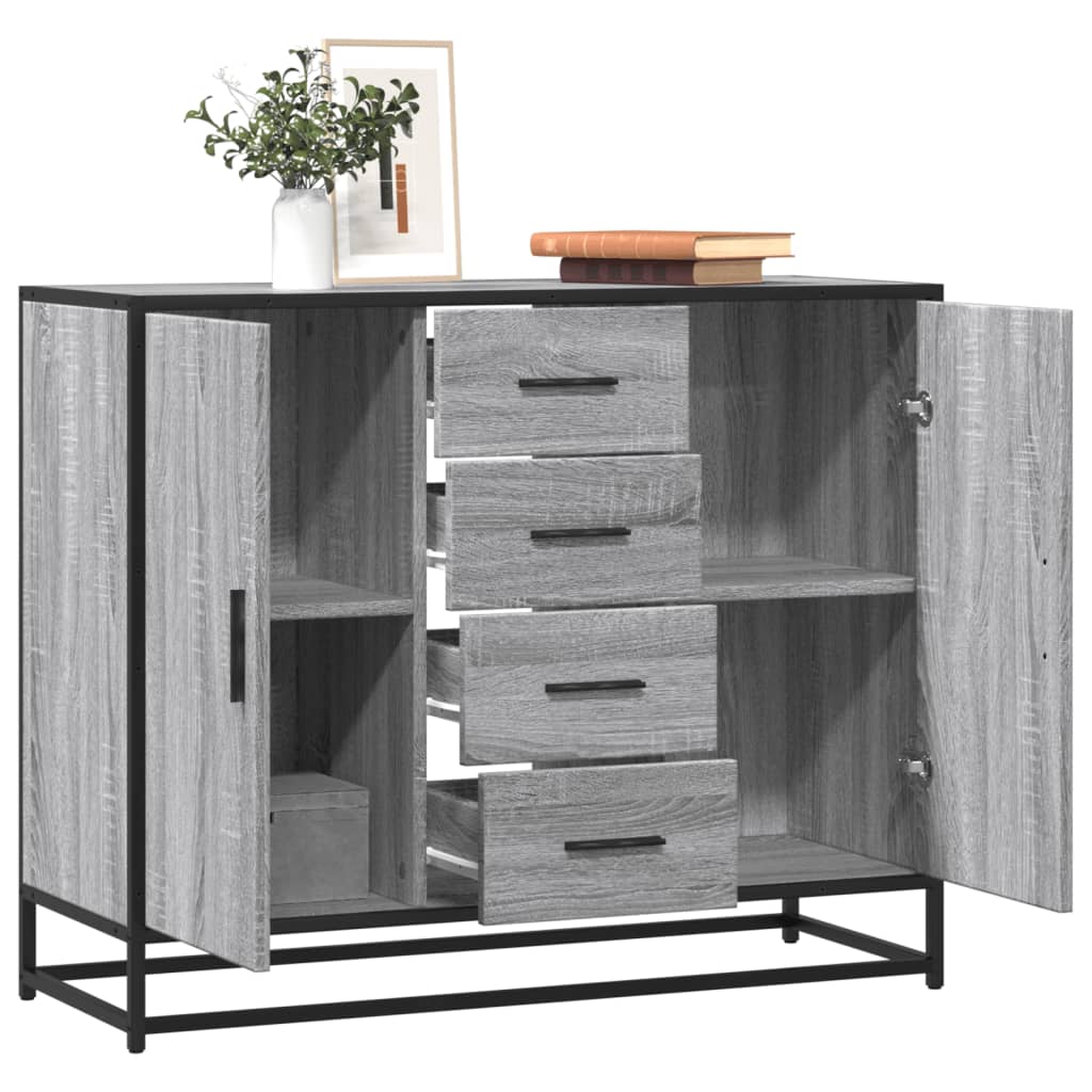 vidaXL Sideboard Schwarz 92x35x76 cm Holzwerkstoff
