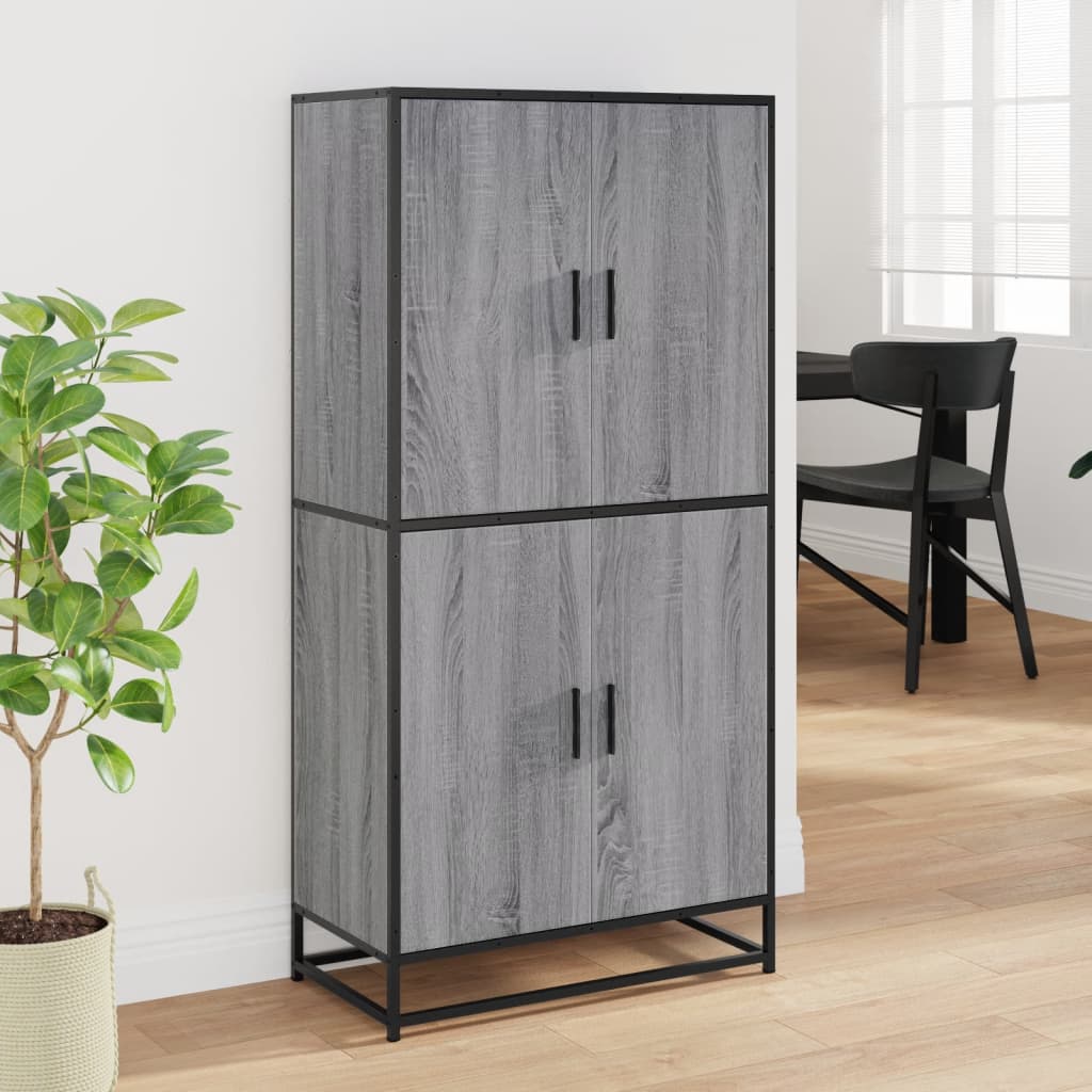 vidaXL Highboard Grau Sonoma 68x35x139 cm Holzwerkstoff