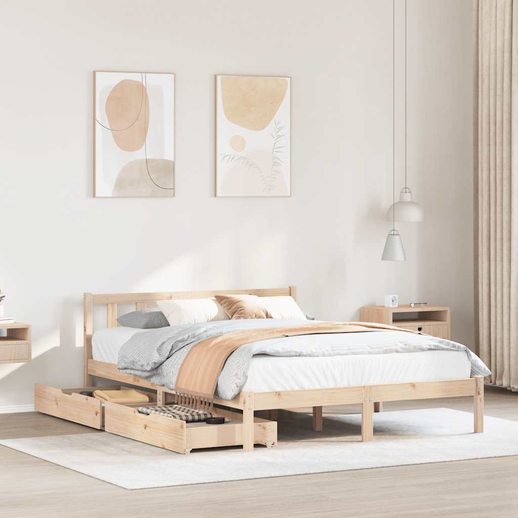 Massivholzbett ohne Matratze 75x190 cm Kiefernholz