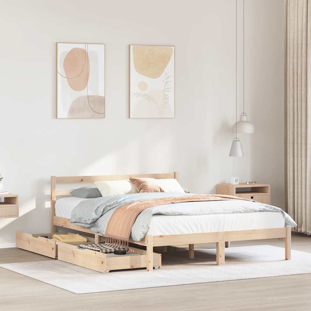 Massivholzbett ohne Matratze 75x190 cm Kiefernholz