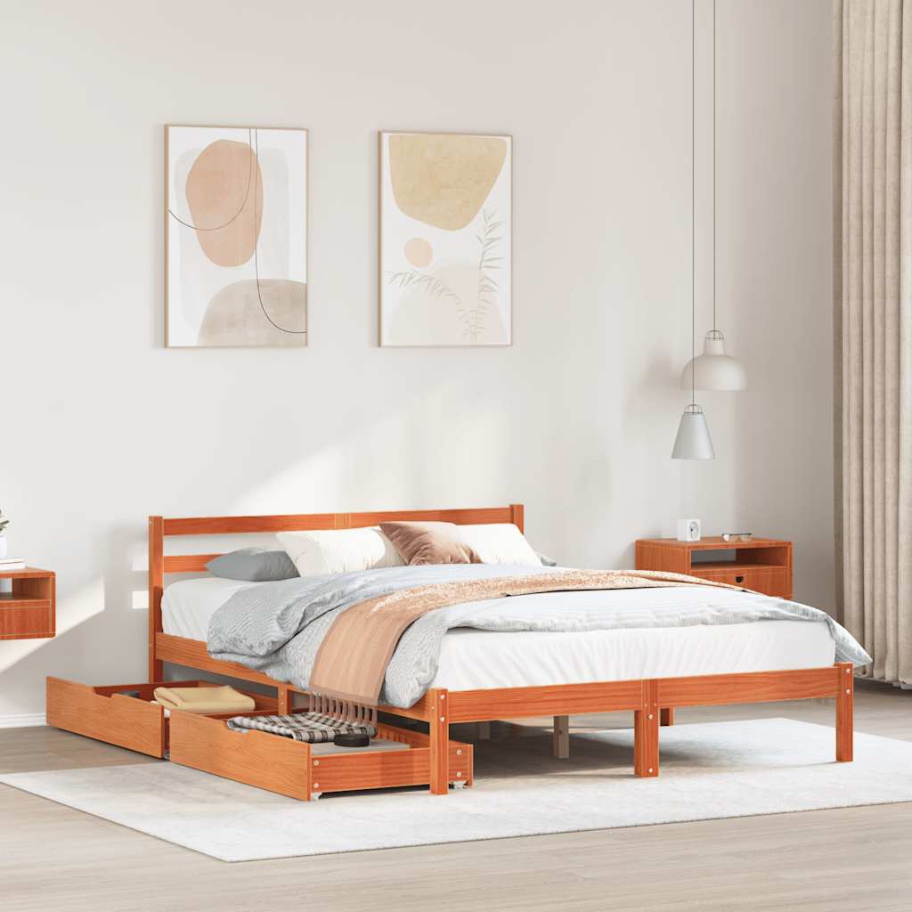 Massivholzbett ohne Matratze 75x190 cm Kiefernholz