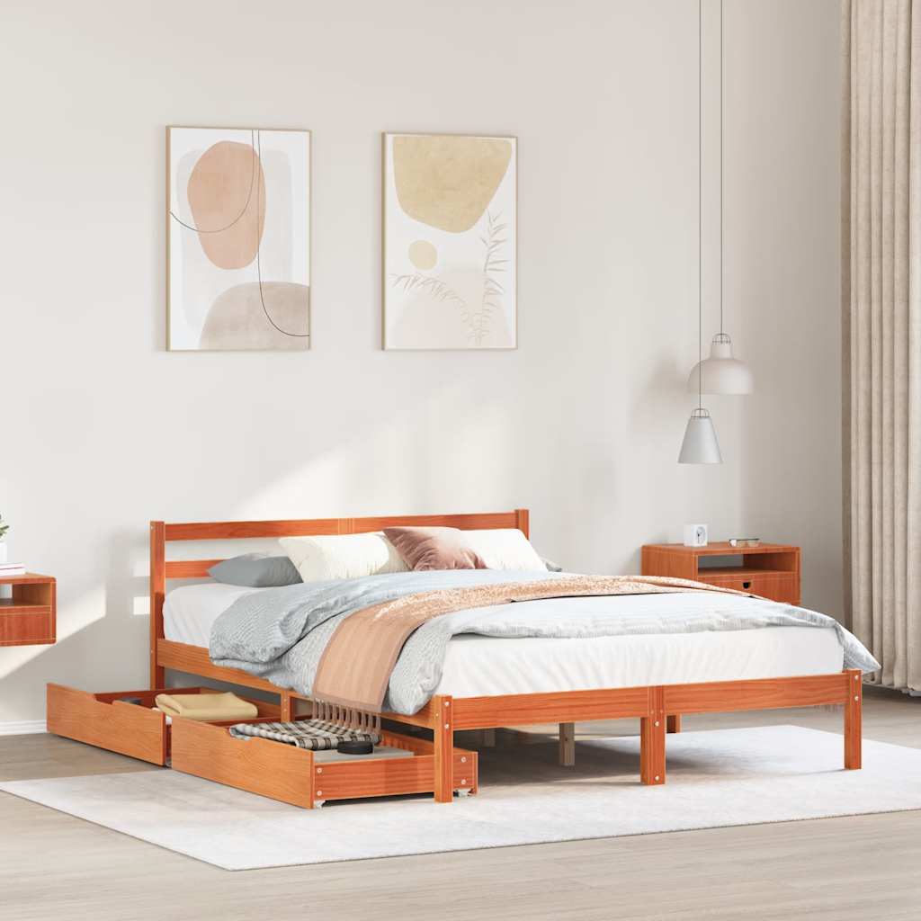 Massivholzbett ohne Matratze 75x190 cm Kiefernholz