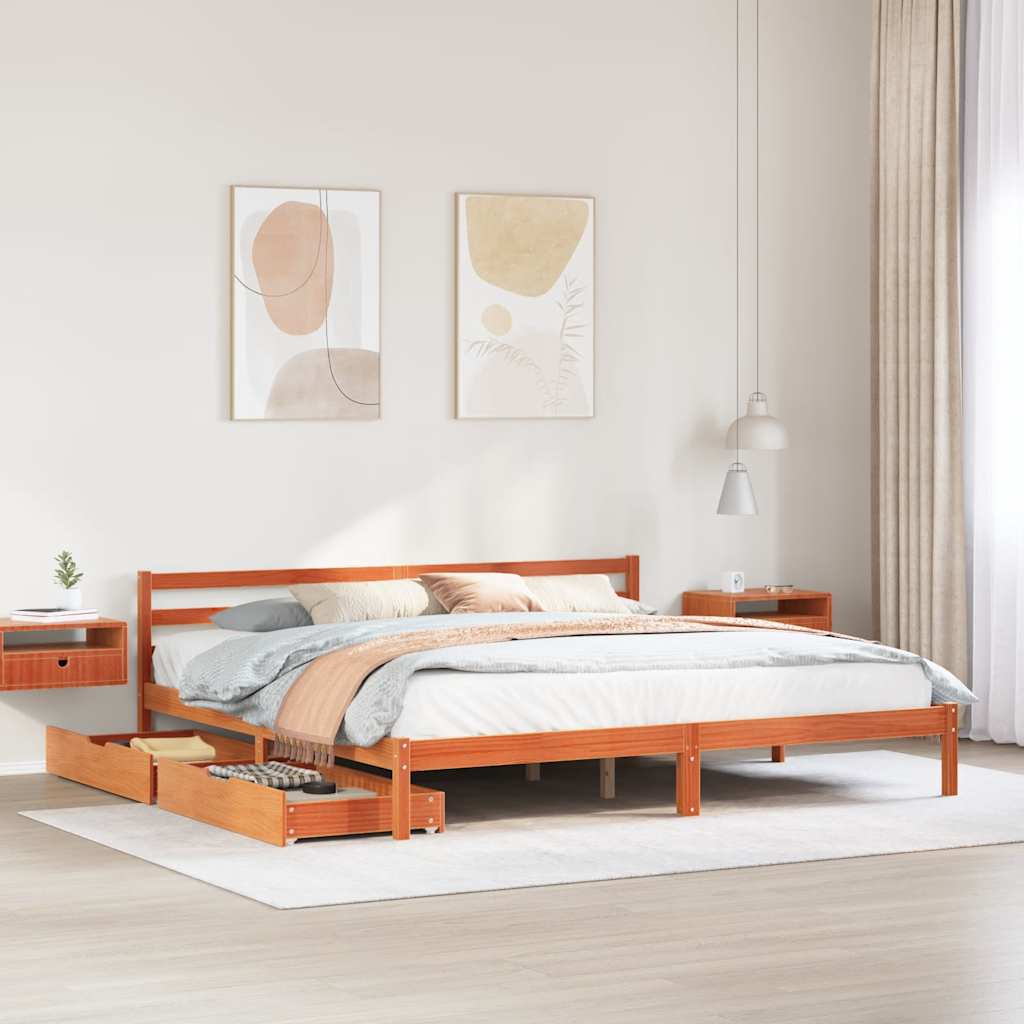 Massivholzbett ohne Matratze 75x190 cm Kiefernholz