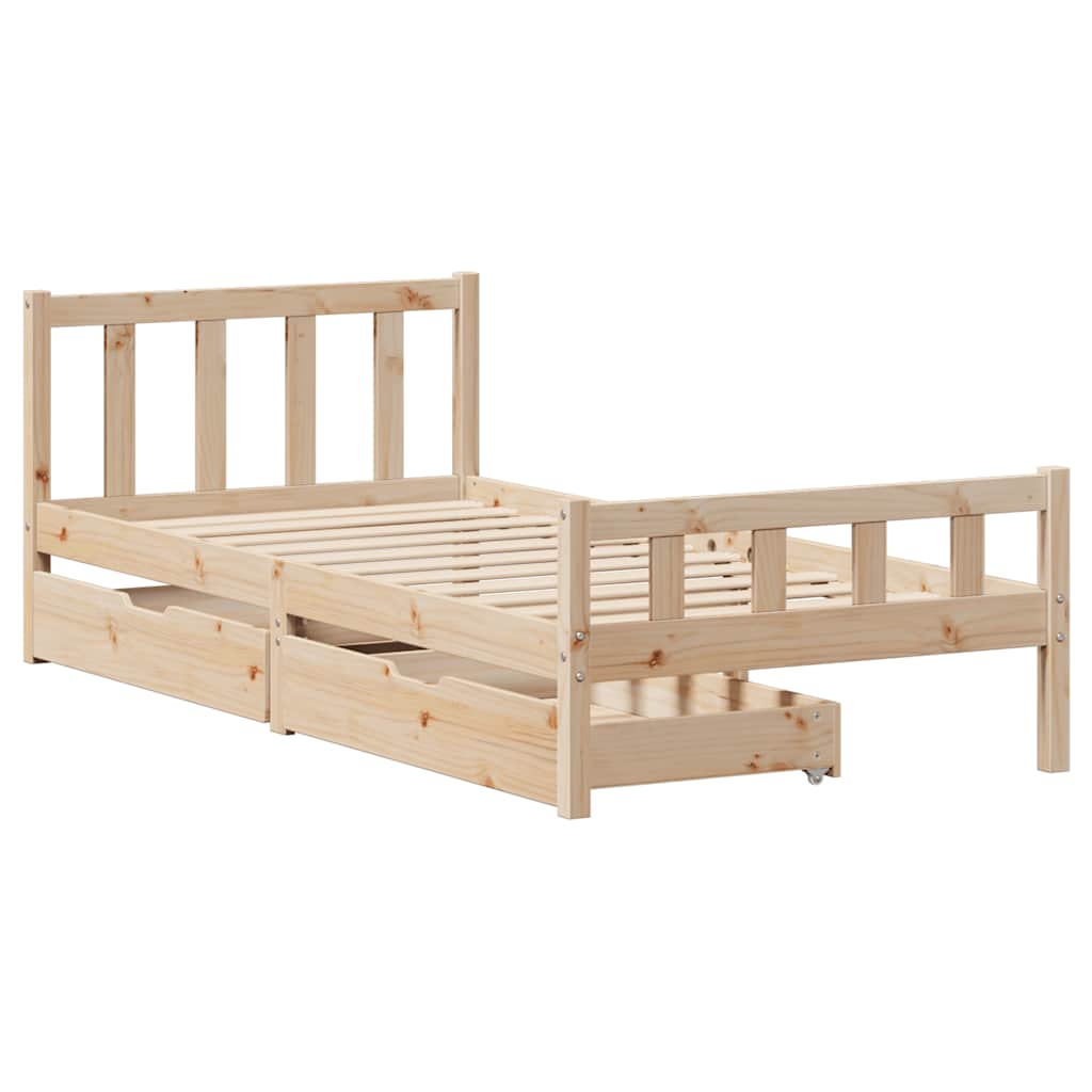 Massivholzbett ohne Matratze 75x190 cm Kiefernholz