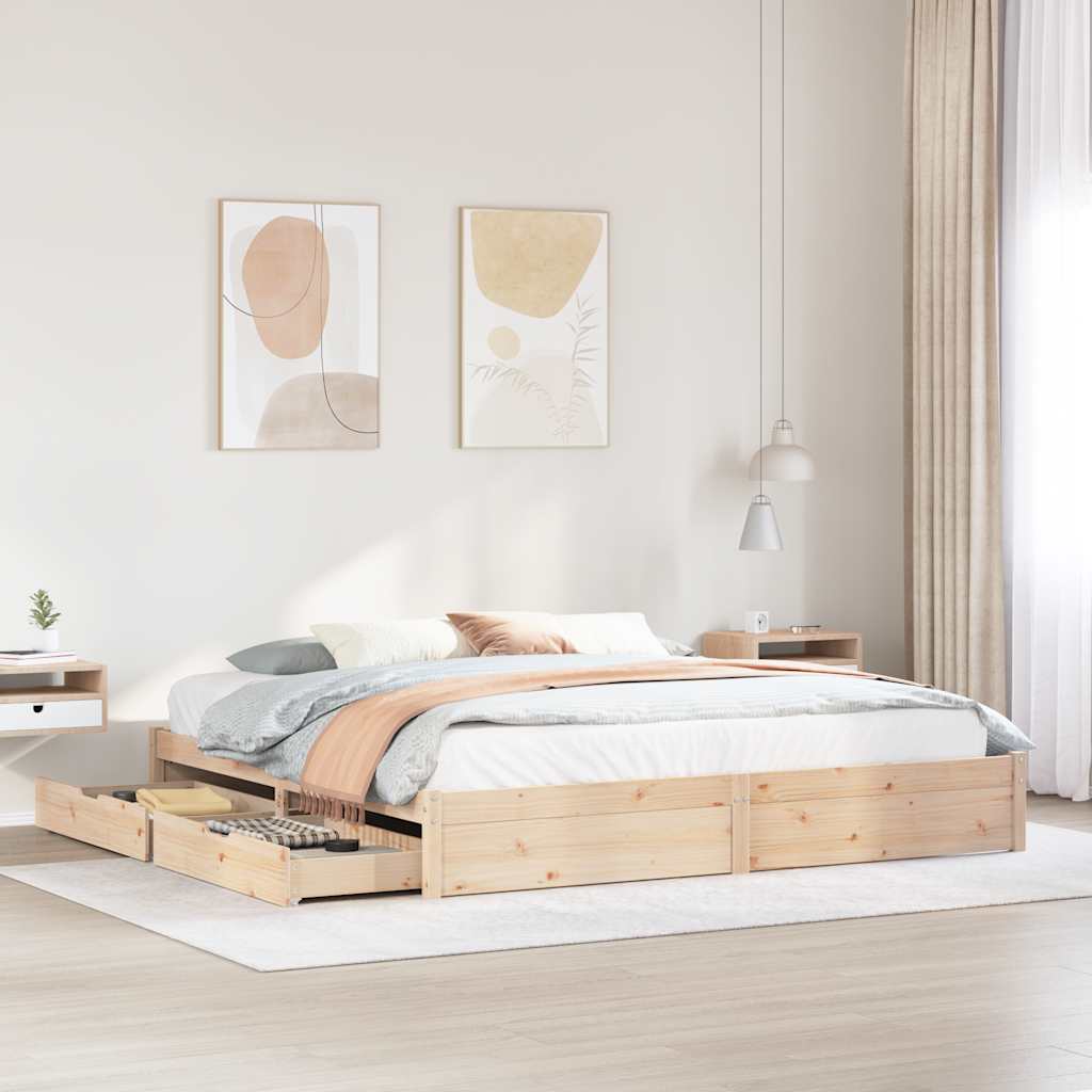 Massivholzbett ohne Matratze 75x190 cm Kiefernholz
