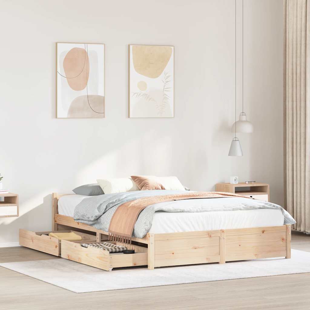Massivholzbett ohne Matratze 75x190 cm Kiefernholz