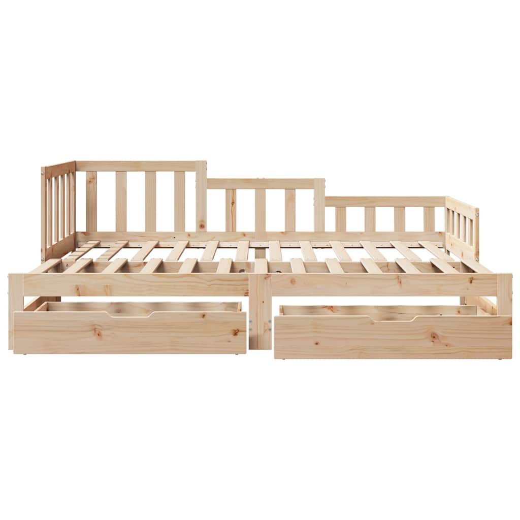 vidaXL Tagesbett Ausziehbar mit Schubladen ohne Matratze 90x200 cm