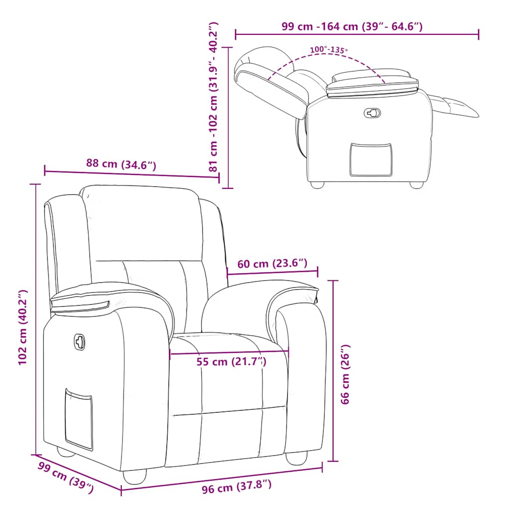 vidaXL Relaxsessel, Stoff, Dunkelgrau