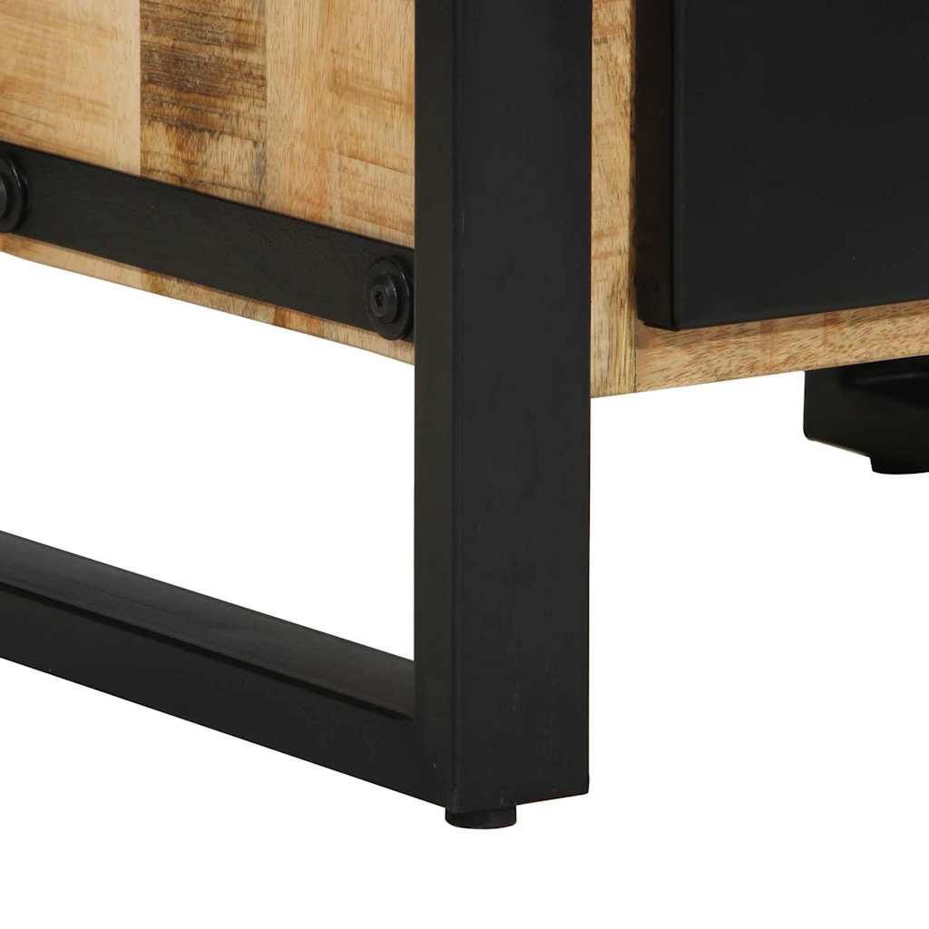 vidaXL Badezimmermöbel-Set 2 pcs Braun und Schwarz Massivholz Mango