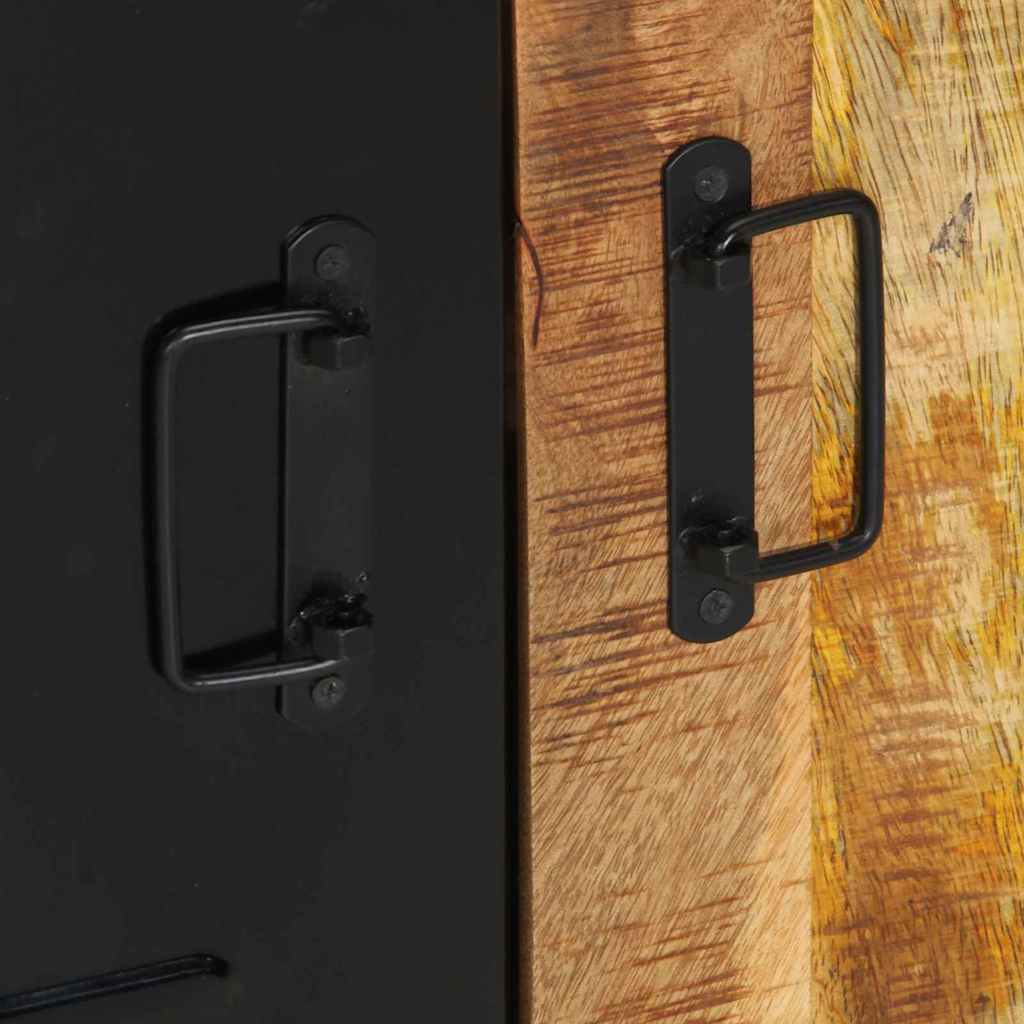 vidaXL Badezimmermöbel-Set 3 pcs Braun und Schwarz Massivholz Mango