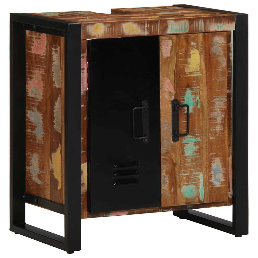 vidaXL Badezimmermöbel-Set mit Regal 4 pcs Massives upgecyceltes Holz