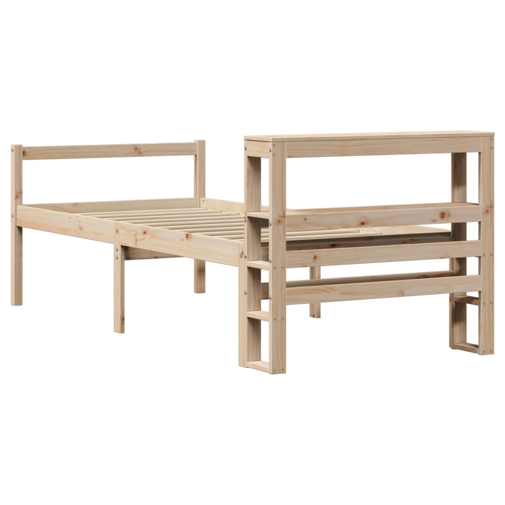vidaXL Seniorenbett mit Kopfteil 75x190 cm Massivholz Kiefer