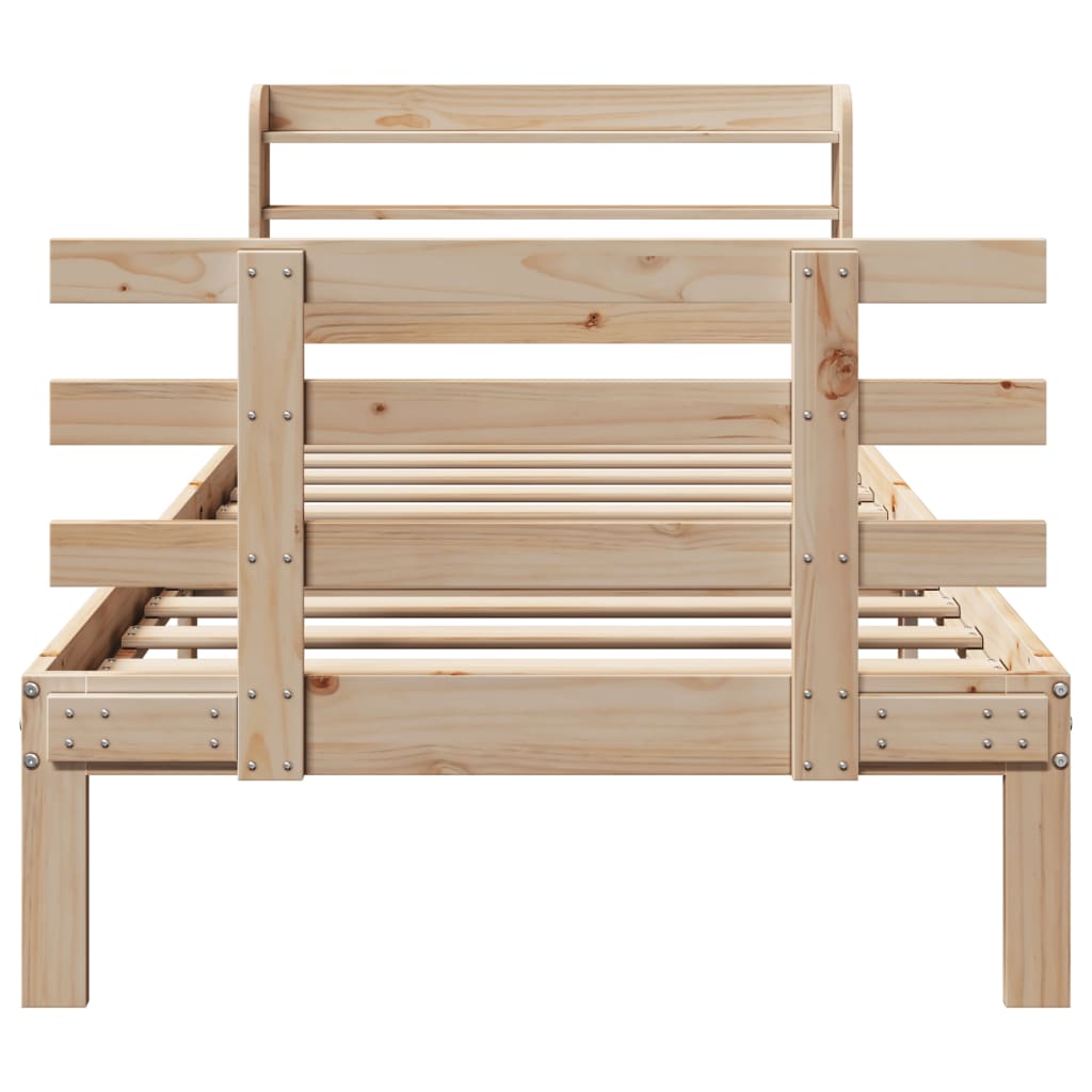 vidaXL Bettgestell mit Kopfteil ohne Matratze 75x190 cm