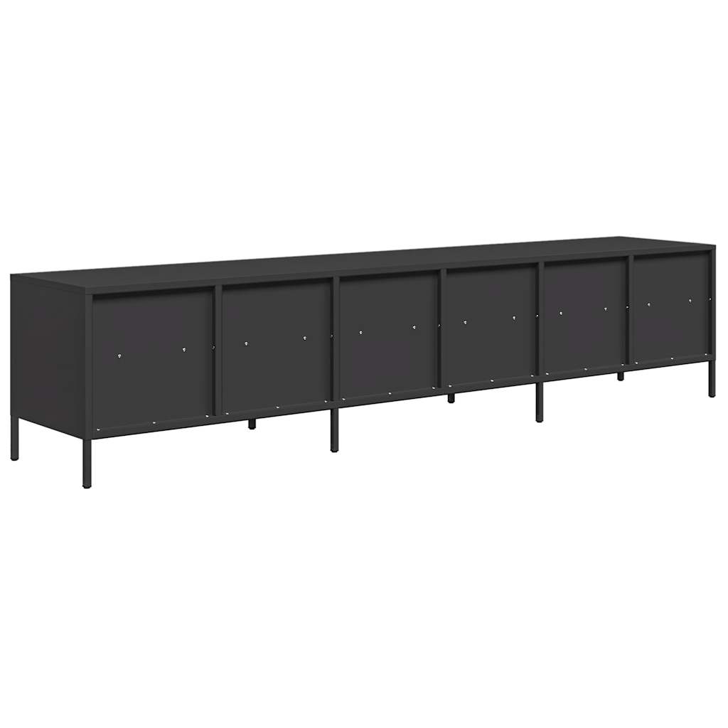 vidaXL TV-Schrank Schwarz 202x39x43,5 cm Kaltgewalzter Stahl
