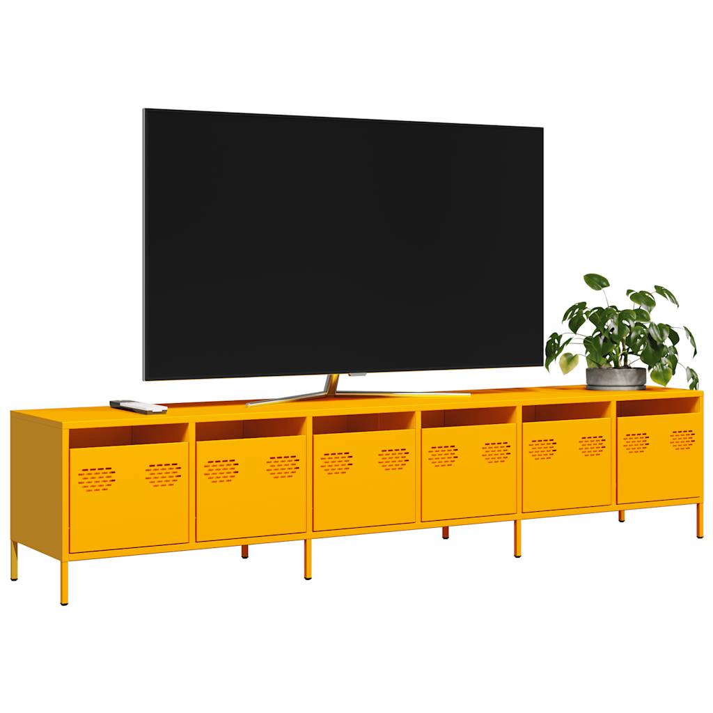 vidaXL TV-Schrank Schwarz 202x39x43,5 cm Kaltgewalzter Stahl