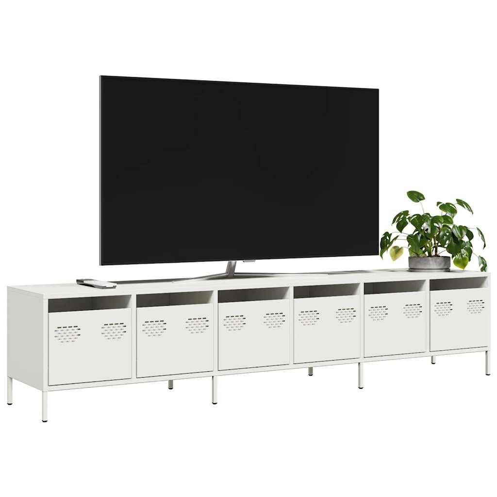 vidaXL TV-Schrank Schwarz 202x39x43,5 cm Kaltgewalzter Stahl