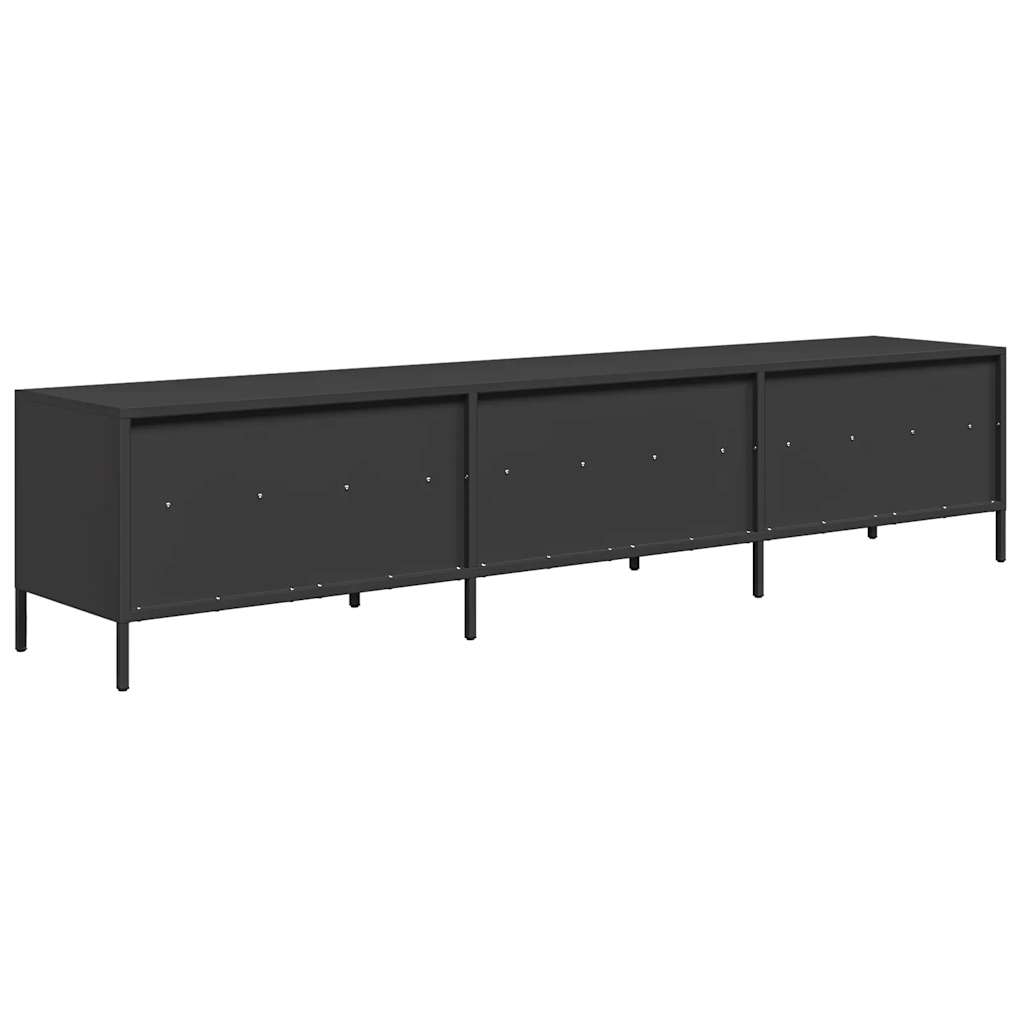 vidaXL TV-Schrank Schwarz 202x39x43,5 cm Kaltgewalzter Stahl