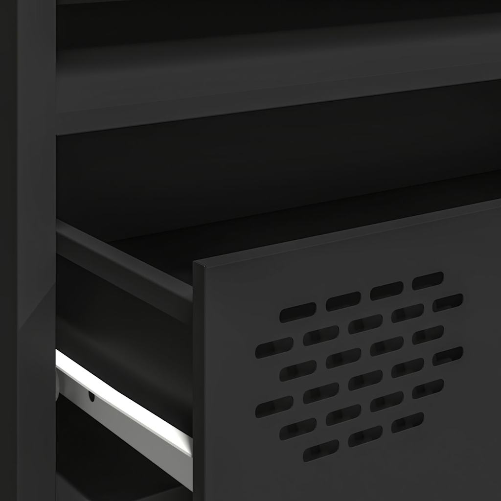 vidaXL TV-Schrank Schwarz 202x39x43,5 cm Kaltgewalzter Stahl