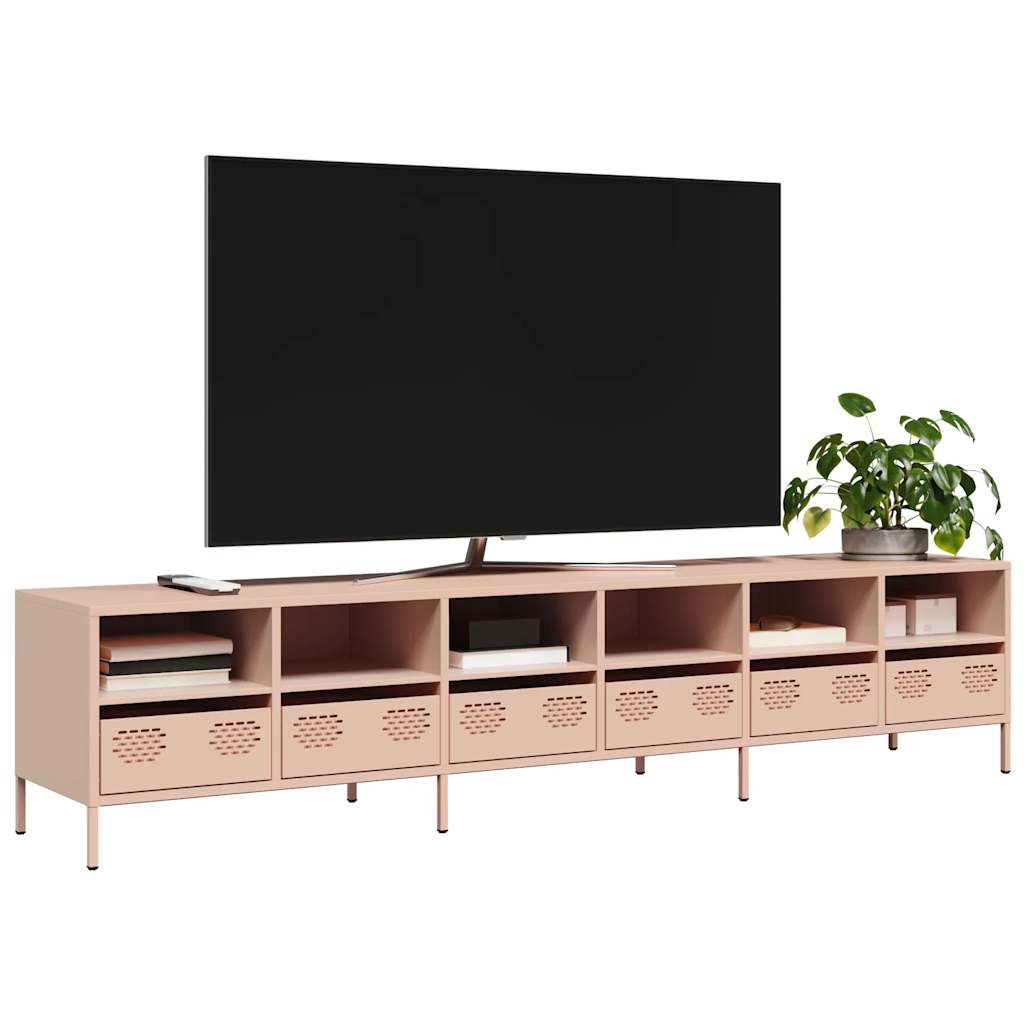 vidaXL TV-Schrank Schwarz 202x39x43,5 cm Kaltgewalzter Stahl