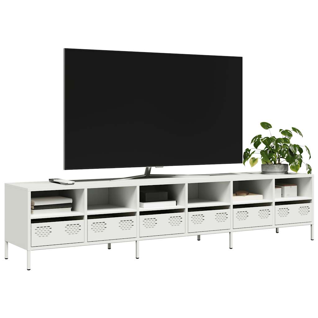 vidaXL TV-Schrank Schwarz 202x39x43,5 cm Kaltgewalzter Stahl