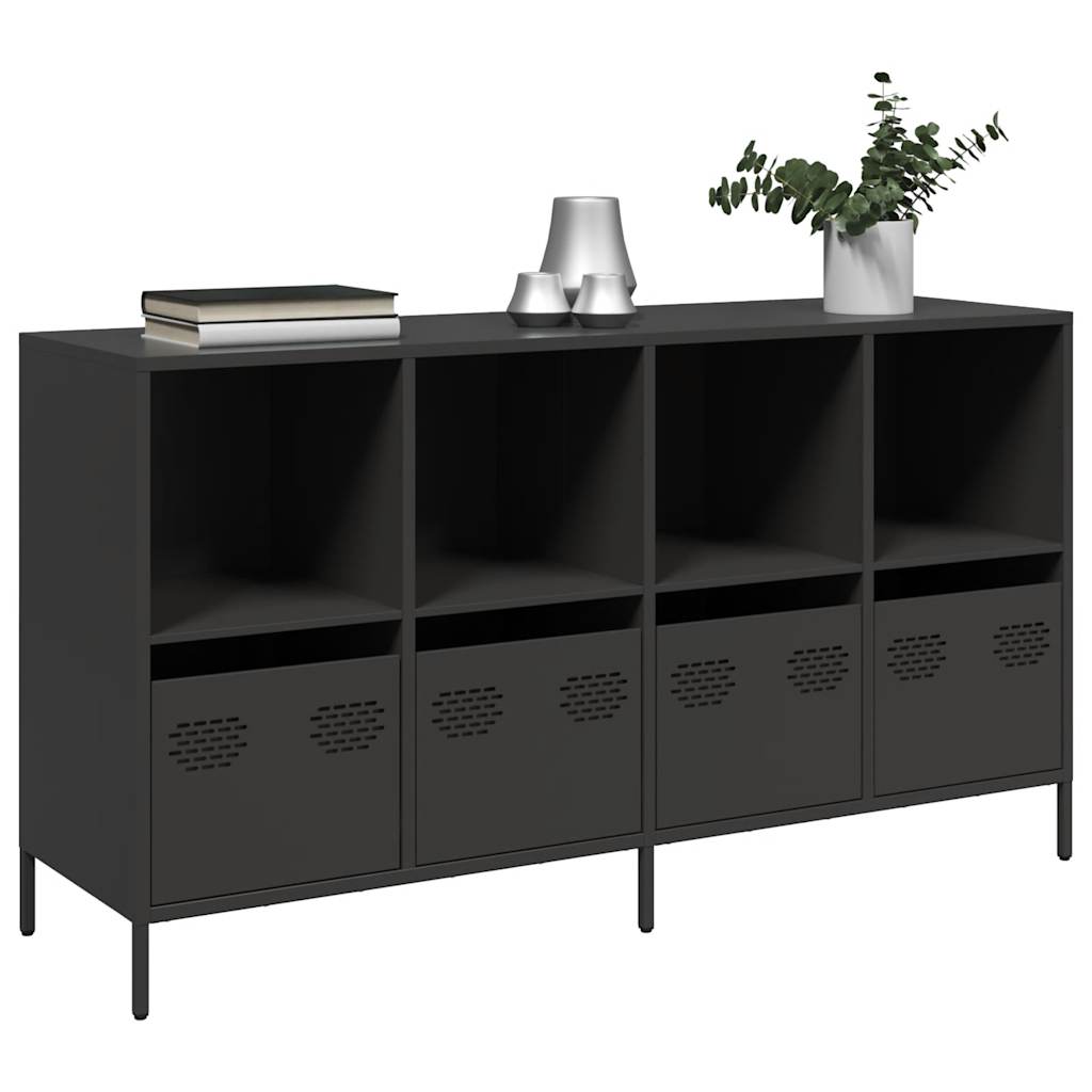 vidaXL Sideboard Schwarz 135x39x73,5 cm Kaltgewalzter Stahl
