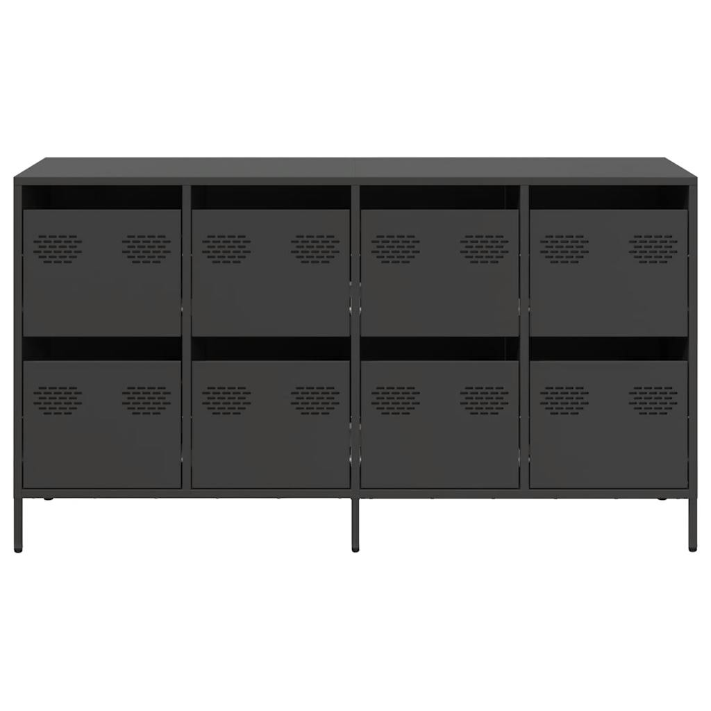 vidaXL Sideboard Schwarz 135x39x73,5 cm Kaltgewalzter Stahl