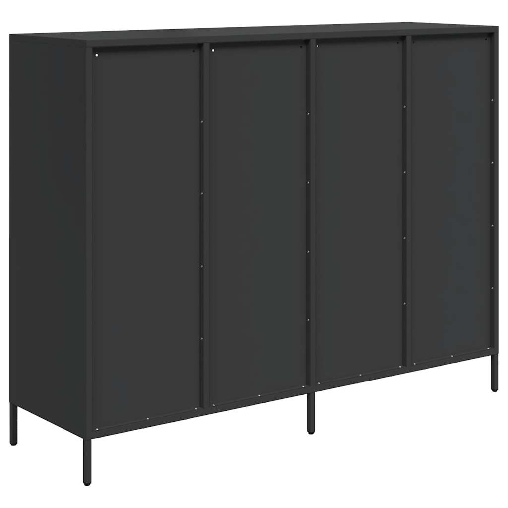 vidaXL Sideboard Schwarz 135x39x103,5 cm Kaltgewalzter Stahl