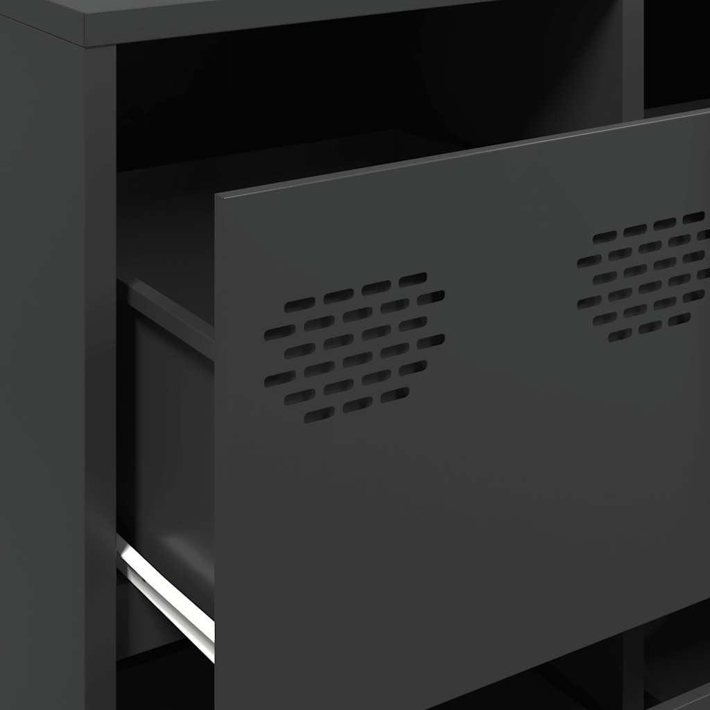 vidaXL Sideboard Schwarz 135x39x103,5 cm Kaltgewalzter Stahl